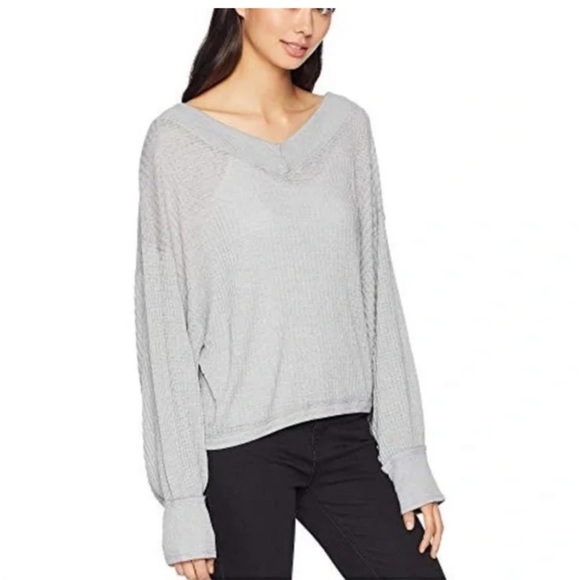 We The Free Super Oversized South Side Thermal Waffle Knit Top - Picture 4 of 12